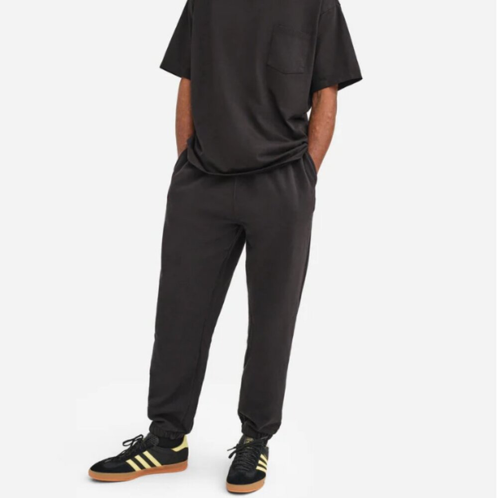 Mate the Label Men's Organic Fleece Relaxed Sweatpant Jet Black Size Large